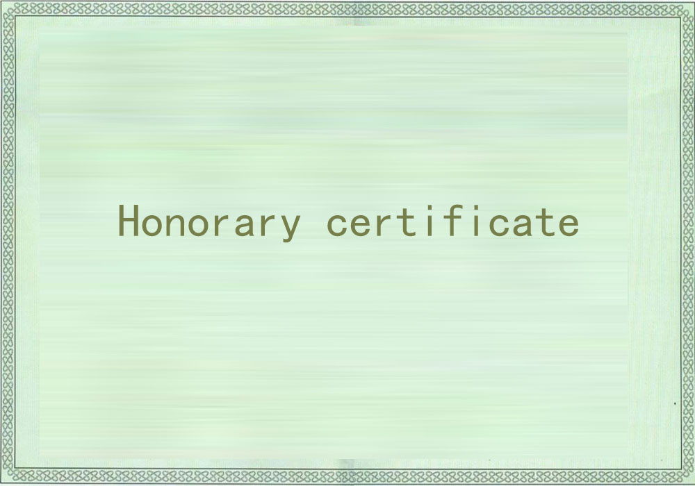 Certificate of Honor III